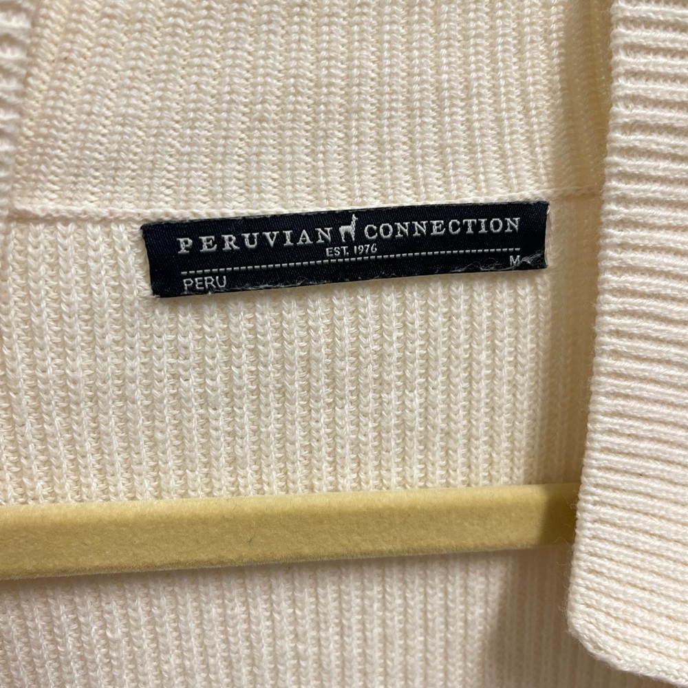 Peruvian Connection Cream Button Front Cardigan - image 7